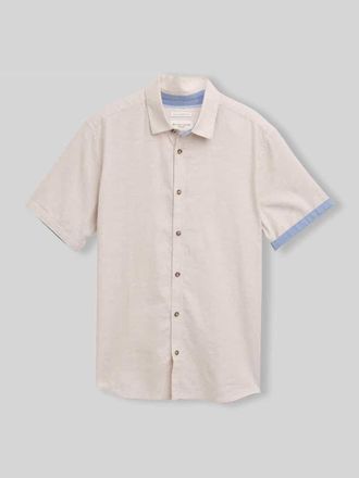 Tom Tailor Regular Fit Freizeithemd aus Leinen-Baumwolle-Mix in Beige, Gr&ouml;&szlig;e XXXL