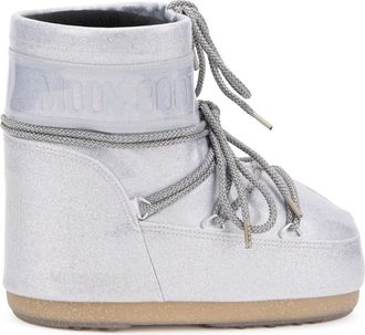 Moon Boot Icon Low Glitter Boots - Dames - Winterlaarzen - Grijs - 39 EU - Leer - Schoenen