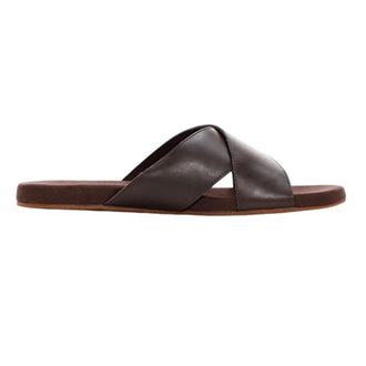 Timberland Heren leren platte sliders met kruisband (Gaucho)