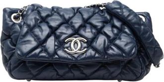 Chanel Pre-owned Vintage Shoulder Bag - Dames - Vintage Schoudertas - Blauw - ONE Size - Leer - Vintage
