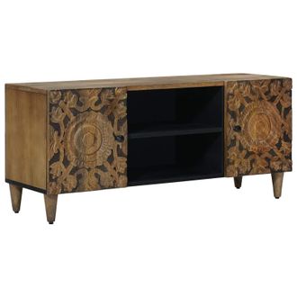 vidaXL Mueble De Tv Marr&oacute;n 105 X 33,5 X 46 Cm Madera De Mango Maciza Vidaxl