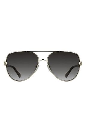 Kendra Scott Korinne 61mm Gradient Aviator Sunglasses in Light Gold at Nordstrom