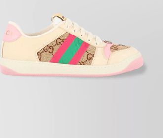 Gucci gg supreme fabric sneakers with web motif