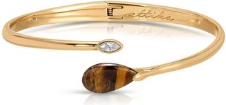 Ettika Womens Tigers Eye Solstice Cuff In Gold