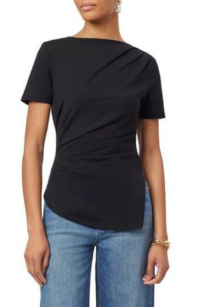 Scotch & Soda Gathered Asymmetric Tee in Black Night at Nordstrom Rack, Size Large