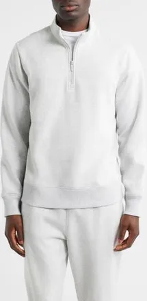 Zella Vital Fleece Quarter Zip Pullover in Grey Fog Heather at Nordstrom Rack, Size Xx-Large