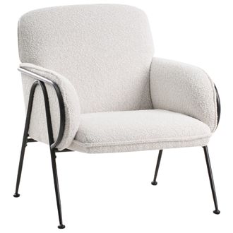 Beliani Beliani - Sill&oacute;n Auxiliar Decorativo Tapizado Con Estructura Met&aacute;lica Asiento Moderno Beige Claro Trysnes