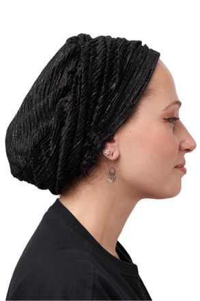 Generic Ermandina Jewish Head Covering for Women Velvet Beret Tichel Snood Headcovering, Black, One Size