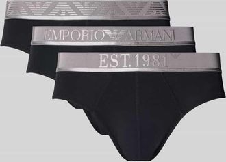 Emporio Armani Slip mit Label-Bund im 3er-Pack in Black, Größe XXL