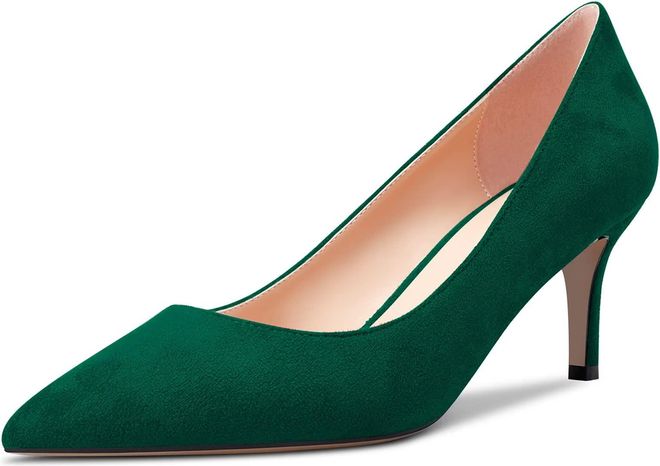 Castamere Women Stiletto Mid Kitten Heel 6.5 CM Heels Pointed Toe Pumps Court Shoe Slip on Classic Cute Office Shoes Green B 6 UK from 59.90 on Stylight