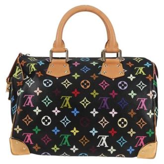 Louis Vuitton Tweedehands Canvas handtassen - Dames - Pre-owned - Zwart - Maat: ONE Size Leer