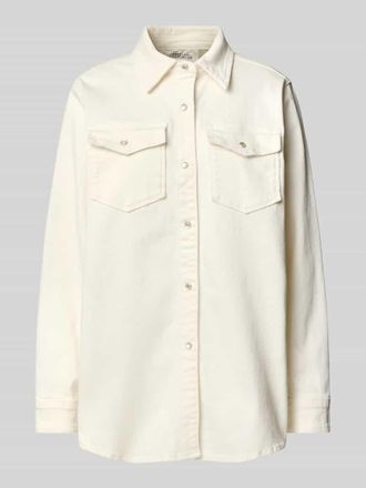 MY ESSENTIAL WARDROBE Relaxed Fit Jeansbluse mit Brustpattentaschen Modell Dagmar in Offwhite, Gr&ouml;&szlig;e 34