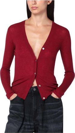 6397 Maglia Cardigan Corto - Dames - Vesten - Bruin - XS - Wol - Truien & Vesten