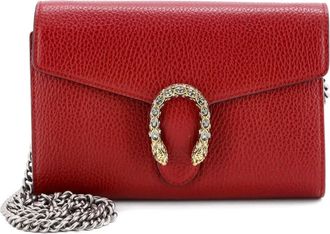 Gucci Dionysus Chain Wallet Leather with Embellished Detail Small crossbody bag - Rood