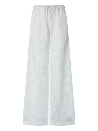 Pinko floral-lace palazzo pants - White