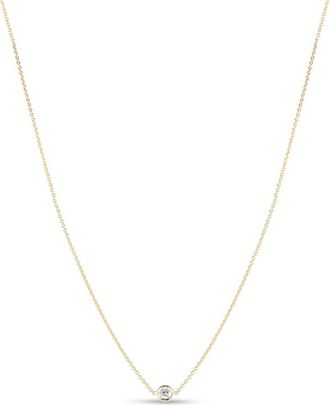 Roberto Coin Diamonds By The Inch Single Station Necklace 18K Yellow Gold 001355AYCHD0