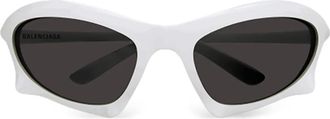 Balenciaga Bat rectangle-frame sunglasses - White