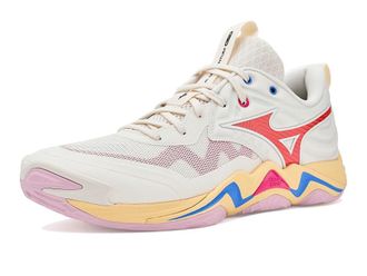 Mizuno Wave Momentum 4 Elite Cross Training Shoes Pristine/High Risk Red : Mens 10.5 - Womens 12 Medium, Synthetic