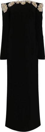 Costarellos Meline gown - women - Polyester/Polyester/Polyurethane - 36 - Black