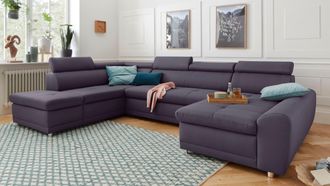 Sit&more Wohnlandschaft »Riva U-Form« wahlweise mit Bettfunktion