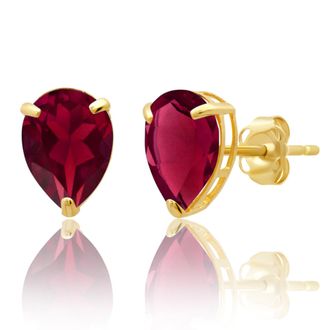 MAX + STONE 14k Yellow or White Gold Teardrop 8mm Gemstone Pear Shape Stud Earrings