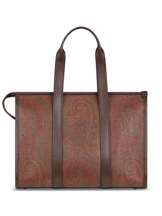 Etro Brown Boleto Arnica Medium Tote Bag