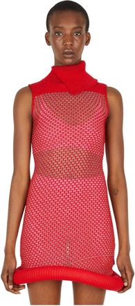 Louise Lyngh Bjerregaard Tennis in September Knit Dress - Dames - Kleedjes - Rood - S - Katoen - Kleedjes