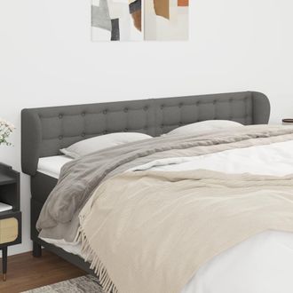 vidaXL Cabecero De Tela Gris Oscuro 163x23x78/88 Cm Vidaxl