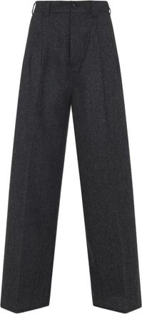 Maison Margiela Grijze Broek voor Vrouwen Aw 25 - Dames - Straight fit broeken - Zwart - XS - Katoen - Broeken