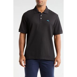 Tommy Bahama Emfielder Icon Solid IslandZone Polo in Black at Nordstrom, Size Large