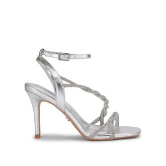 Carvela Womens Loopi Sandal Sandals - Silver Fabric - Size UK 4
