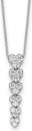 Diamond2Deal 14k Gold 1 Ct Lab Grown Diamond Heart Pendant Necklace 18 Clarity VS, Color D-E