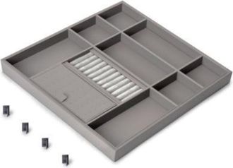 Emuca Emuca Caj&oacute;n Organizador Para Armarios Y Vestidores Quartz, 440 (m60), Eco-piel Y Madera, Titanio