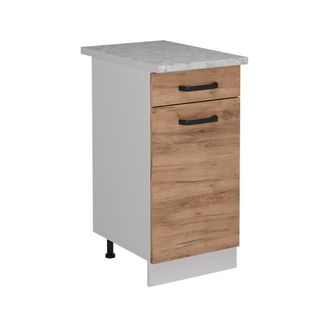 Vicco Mueble Bajo De Cocina R-line, Roble Dorado, 40 Cm Et M&aacute;rmol