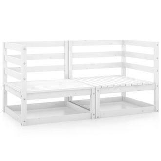 Berkfield Home Garden Corner Sofas 2 pcs White Solid Wood Pine