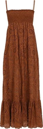 MC2 Saint Barth Strapless Midi Dress with Eyelet Embroidery
