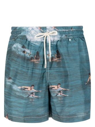 Arrels Barcelona x Yosigo Olas swim shorts - Blue
