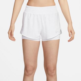 Nike (WMNS) Nike Dri-FIT One Mid Rise 3 2-in-1 Shorts White DX6013-100