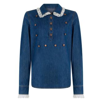 Philosophy di Lorenzo Serafini Mujer, Blusas y Camisas, Azul, Talla: M