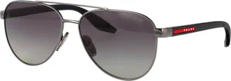 Prada 0PS Aviator Metal Sunglasses - Gray