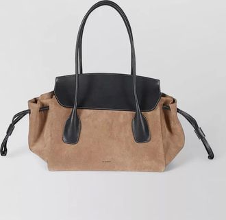 Jil Sander voyage small tote contrast stitching handles