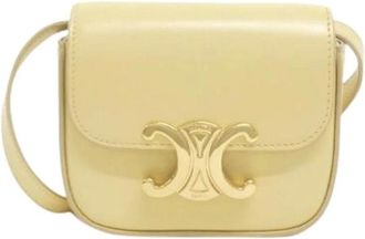 Celine Pre-owned Cross Body Bags, female, Yellow, Size: ONE SIZE Pre-owned Leather Cross Body Bag