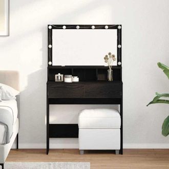 vidaXL Tavolo da Trucco con cassetto Rovere nero 80 x 41 x 134.5 cm - Vidaxl
