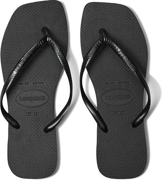 Havaianas Slim Square Flip Flop Sandal Womens Sandals Black : EU 41-42 (US Mens 9-10 - Womens 11-12) M, Rubber
