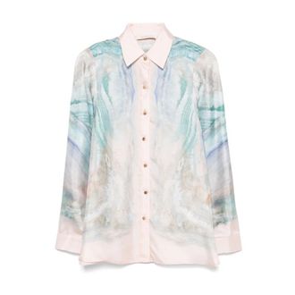Zimmermann Shirts, female, Multicolor, Size: M Blue Casual Shirt