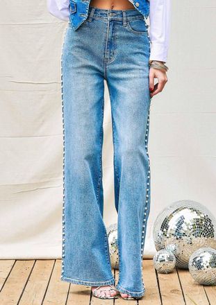 Vibrant M.i.U Pearl Wide Leg Jeans In Blue