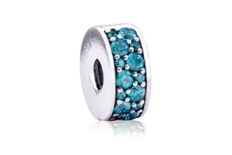 Pandora Teal Shining Elegance Spacer Clip Charm
