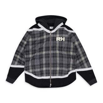 Rhude Grey Hockey Zip-UP Hoodie