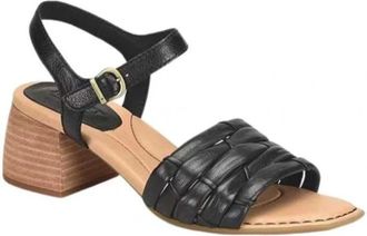 B&oslash;rn Born Shonie Strappy Womens Black Leather Block Heels Sandals ZOGG2897