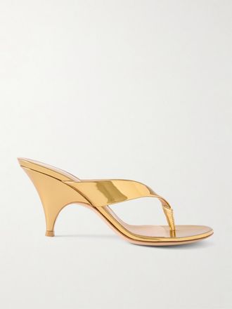 Gianvito Rossi Sandali In Pelle Lucida 70 - Oro